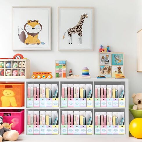 Pasimy 25 PCS Boho Cardboard Magazine Holder Magazine Magazine BOON BIN مع ملصق ملصق متعدد الألوان مربع تخزين للملفات المكتبية Document School Class -Home Office Supplies in Saudi Arabia