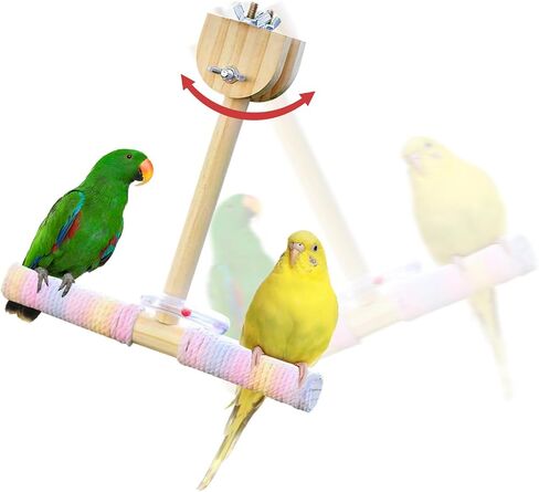 Bird Swing Rings for Cage,Hanging Bird Toys Natural Wooden,Bird Perch Climbing Toys,Parrot Perch Stand for Conure,Budgie,Cockatiel,Lovebird,Canary,Finch,Hamster,Small Pets Accessories,4-Ring in Saudi Arabia