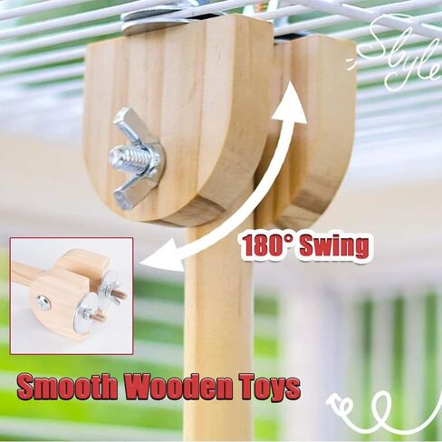 Bird Swing Rings for Cage,Hanging Bird Toys Natural Wooden,Bird Perch Climbing Toys,Parrot Perch Stand for Conure,Budgie,Cockatiel,Lovebird,Canary,Finch,Hamster,Small Pets Accessories,4-Ring in Saudi Arabia