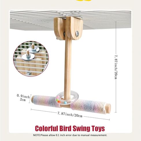 Bird Swing Rings for Cage,Hanging Bird Toys Natural Wooden,Bird Perch Climbing Toys,Parrot Perch Stand for Conure,Budgie,Cockatiel,Lovebird,Canary,Finch,Hamster,Small Pets Accessories,4-Ring in Saudi Arabia