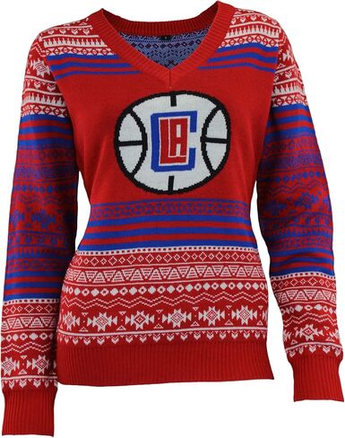 FOCO NBA Women's Big Logo Aztec V-Neck Sweater in Saudi Arabia