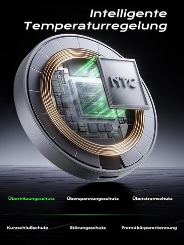 Threekey for Magsafe Charger ، QI2 معتمد من الشاحن اللاسلكي 15W ، وسادة الشحن السريع متوافقة مع iPhone 16/15/14/13/12 ، الشاحن المغناطيسي مع كابل USB-C 5 أقدام (حزمة أسود 2) in Kuwait