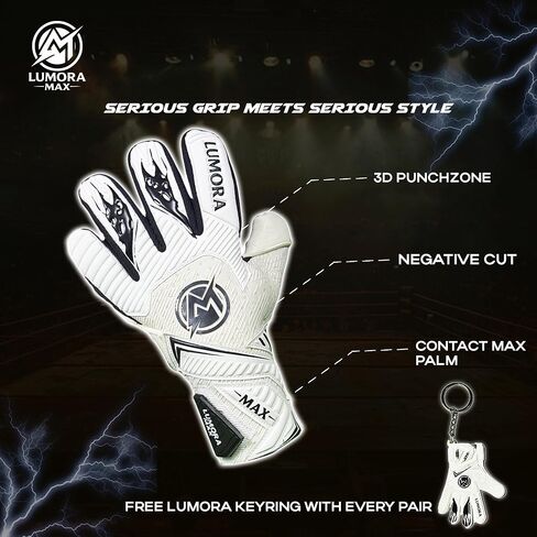 Goalkeeper Gloves-Professional Negative Cut Goalie Gloves with Contact Max Grip, 4mm Foam Padding & Airprene Backhand| No Finger Save, All-Weather Performance. Sizes (7-10) in Saudi Arabia