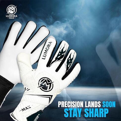 Goalkeeper Gloves-Professional Negative Cut Goalie Gloves with Contact Max Grip, 4mm Foam Padding & Airprene Backhand| No Finger Save, All-Weather Performance. Sizes (7-10) in Saudi Arabia