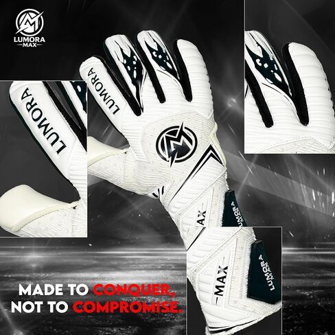 Goalkeeper Gloves-Professional Negative Cut Goalie Gloves with Contact Max Grip, 4mm Foam Padding & Airprene Backhand| No Finger Save, All-Weather Performance. Sizes (7-10) in Saudi Arabia