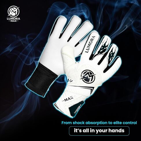 Goalkeeper Gloves-Professional Negative Cut Goalie Gloves with Contact Max Grip, 4mm Foam Padding & Airprene Backhand| No Finger Save, All-Weather Performance. Sizes (7-10) in Saudi Arabia