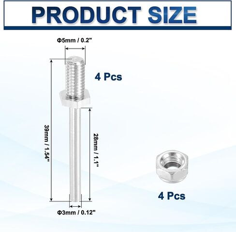 Meccanixity 15/64 بوصة قطر × 2.95 بوصة طول 4 مجموعة محور محور محور ترس الهبوط مع المكسرات لطائرة RC in Saudi Arabia