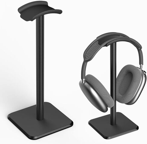 حامل سماعات الرأس - حامل سماعات الرأس مع شماعات الألمنيوم ، حامل سماعة الرأس لـ AirPods Max ، Sony ، Bose ، Beats والمزيد (أسود) in Saudi Arabia