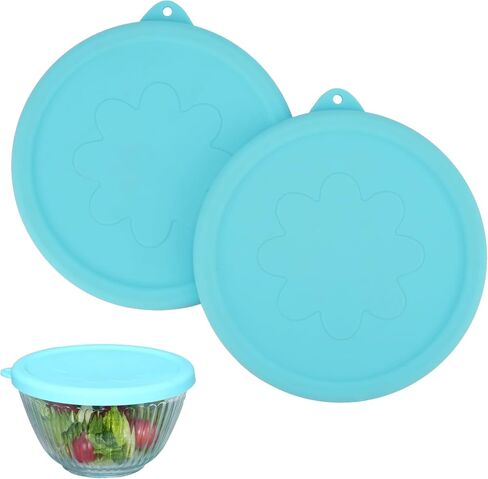 Silicone Lids Only Fit for Pyrex 7401-S 3 Cup Sculpted Glass Mixing Bowls, 1 Pack Small Size Silicone Covers, Dishwasher & Microwave Safe, Green (Lids Only) in Kuwait