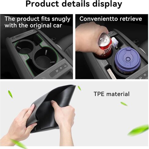 smabee Center Console Lower Organizer Tray Compatible with Kia EV9 2023 2024 2025 Cup Holder Insert Accessories ABS Interior Black in Saudi Arabia