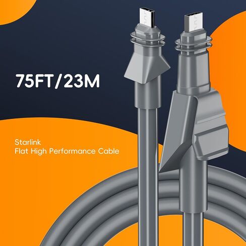 Starlink Flat High Performance Cable, 150FT/46M Rectangular Satellite Replacement Cable, Cat6 Network Cable, Waterproof Extension Cord for Starlink Flat High Performance Gen2 in Kuwait