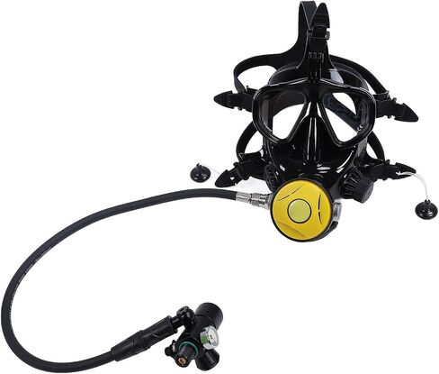 Yunseity Diving Tank Equipment, Full Face Goggles Scuba Diving Tank Clear 180 Degree Panoramic View Comfortable Fit 1L with Backpack for Underwater Exploration in Saudi Arabia