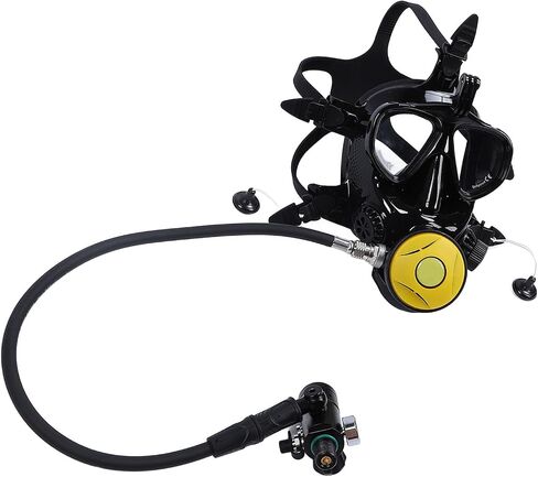 Yunseity Diving Tank Equipment, Full Face Goggles Scuba Diving Tank Clear 180 Degree Panoramic View Comfortable Fit 1L with Backpack for Underwater Exploration in Saudi Arabia