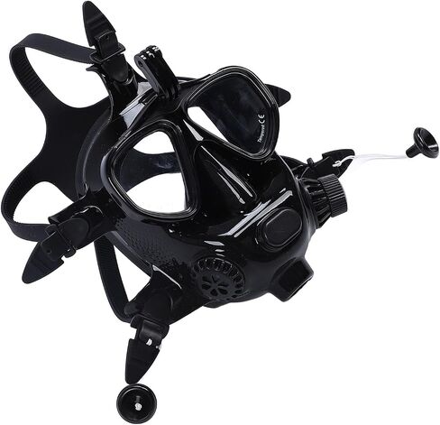 Yunseity Diving Tank Equipment, Full Face Goggles Scuba Diving Tank Clear 180 Degree Panoramic View Comfortable Fit 1L with Backpack for Underwater Exploration in Saudi Arabia
