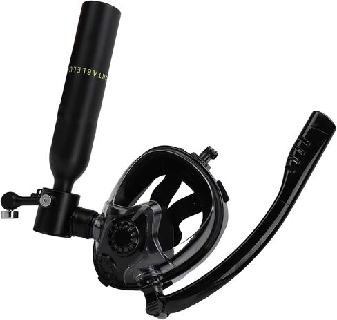 Diving Face Cover Kit, Portable 0.5L Dive Kit with Full Face Cover for Diving Snorkeling (Black in Saudi Arabia
