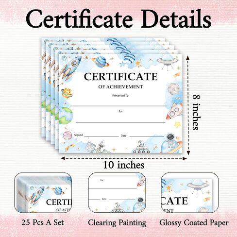 Congratulations Achievement Award Certificates, You Did It Certificate Gifts for Kids, Student of The Week Certificates, Graduation Certificate, Back to School Teacher Supplies, 25 Pcs (11) in Saudi Arabia