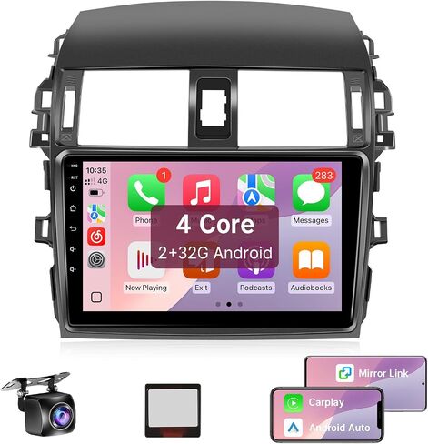 Radio Leadfan Car Radio Toyota Corolla 2009 2010 2011 2012 2013 استبدال ستيريو مع Carplay Android Auto ، شاشة تعمل باللمس 9 بوصة مع Bluetooth WiFi GPS SWC Camera Camera ترقية بانتالا in Saudi Arabia