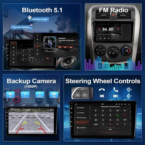Radio Leadfan Car Radio Toyota Corolla 2009 2010 2011 2012 2013 استبدال ستيريو مع Carplay Android Auto ، شاشة تعمل باللمس 9 بوصة مع Bluetooth WiFi GPS SWC Camera Camera ترقية بانتالا in Saudi Arabia