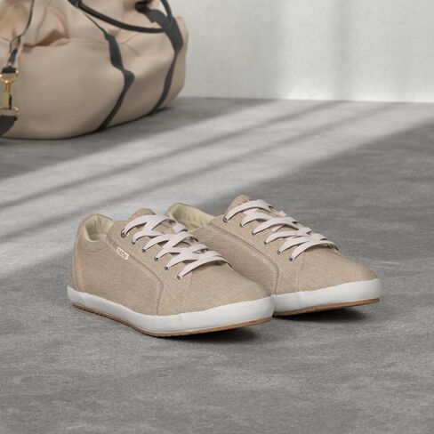 Taos Footwear Women's Star Khaki Wash Canvas Sneaker 6.5 M US in Saudi Arabia