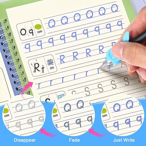 كتاب Grooved Book Magic Labs For Kids 48 PCS Magic Pens & عبوات لكتابات الأطفال القابلة لإعادة الاستخدام المدمرة بخط اليد الممارسة للاختفاء. in Saudi Arabia