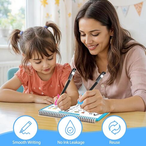 كتاب Grooved Book Magic Labs For Kids 48 PCS Magic Pens & عبوات لكتابات الأطفال القابلة لإعادة الاستخدام المدمرة بخط اليد الممارسة للاختفاء. in Saudi Arabia
