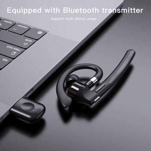 Business Wireless Headset with Mic for Work IPX7 Waterproof • 50H Battery (8H+Case) Bluetooth 5.3 Earpiece • PC-Ready for Driving & Office in Kuwait