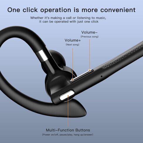 Business Wireless Headset with Mic for Work IPX7 Waterproof • 50H Battery (8H+Case) Bluetooth 5.3 Earpiece • PC-Ready for Driving & Office in Kuwait