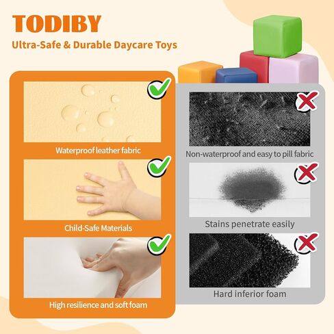 Foam Building Blocks for Toddlers：12-Pieces Wipeable Leather Stacking Cubes Kids - Large Soft Toys Play Set for Learning Construction Baby Preschool Daycare Therapy Birthday Gift (Purple Pink) in Saudi Arabia