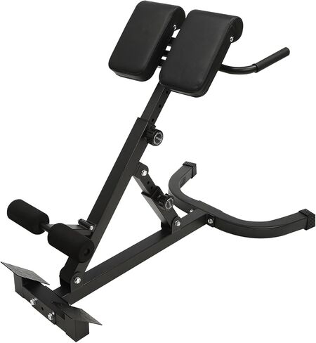 Foldable Hyperextension Roman Chair, Adjustable Back Exercise Machine w/5 Tilt & 8 Abdominal Pad Adjustments, 330LBS Multi-Function Heavy-Duty Exercise Equipment Home Gym Sit Up Bench for Glute & Ab in Saudi Arabia