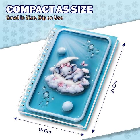 omatek smart technologies Spiral Notebook A5 – Cute Hardcover Spiral Notebook with 3D Glossy Cover, 80 Sheets – Kids, Girls & Boys School Note Book, Gift Notebook – Happy Graduation in Saudi Arabia
