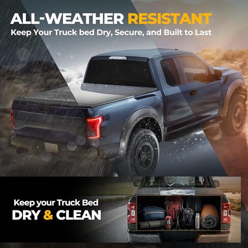 Auto Dynasty Soft Roll-up Truck Bed Tonneau Cover Compatible with 1994-2002 Dodge Ram 1500 2500 3500 6.5Ft Fleetside/Styleside Bed Without Bed Rail System, Matte Black Soft Vinyl Top in Saudi Arabia