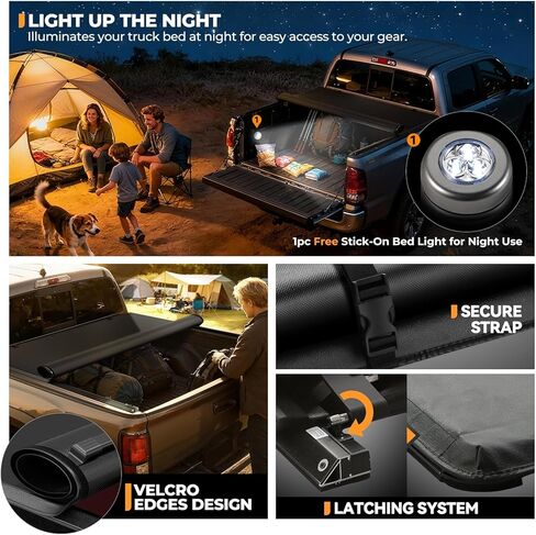 Auto Dynasty Soft Roll-up Truck Bed Tonneau Cover Compatible with 1994-2002 Dodge Ram 1500 2500 3500 6.5Ft Fleetside/Styleside Bed Without Bed Rail System, Matte Black Soft Vinyl Top in Saudi Arabia