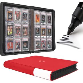 D Dacckit Braded Card Binder - PSA Binder Card Binder يناسب 90 ألواح بطاقة متدرج ، 9 لوحات بطاقة الجيب مع الأكمام المتوافقة مع PSA CGC BGS SGC Slabs （Model A ، أسود كلاسيكي） in Kuwait