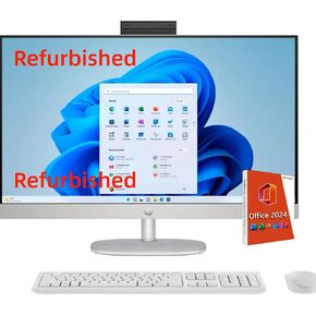 HP 27" Touchscreen All in One Desktop Computer 2025, Intel 12-Core Ultra 7 155U(Up to 4.8GHz), 32 GB DDR5, 1 TB SSD, 27 inch FHD Anti-Glare, Windows 11 Pro, Accessories, Shell White in Saudi Arabia