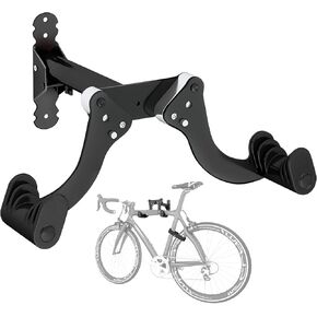 حامل جداري للدراجة من يوركينج، حامل تعليق أفقي على الحائط يحمل ما يصل إلى 55 رطلًا من خطاف تخزين داخلي للدراجة مع 5 مستويات قابلة للتعديل، يمتد ليناسب مقود 32.6 بوصة لدراجة واحدة في مرآب المنزل - أحمر in Kuwait