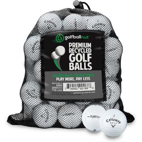 كرات جولف معاد تدويرها لمزيج Callaway - كرات جولف مستعملة بكميات كبيرة 4A بالقرب من حالة النعناع - تتضمن حقيبة شبكية - (24-48)-عبوة، بيضاء in Kuwait
