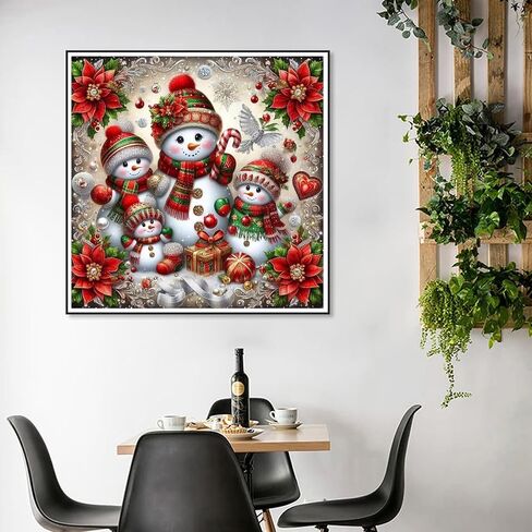 Christmas 5D Diamond Art Kits for Adult, Xmas Snowman Deer Diamond Painting Kits for Beginners, DIY Full Drill Winter Holiday Rhinestone Diamond Dots Gem Painting Art Craft Home Decor 12 x12 Inch in Saudi Arabia