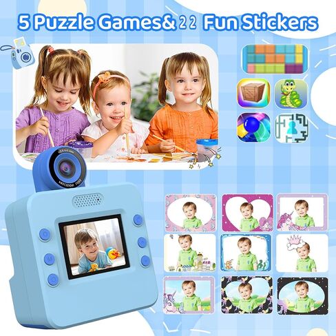 Kids Camera Instant Print,Kids Digital Camera Toys Christmas Birthday Gifts for Girls Age 3-12(Pink) in Saudi Arabia