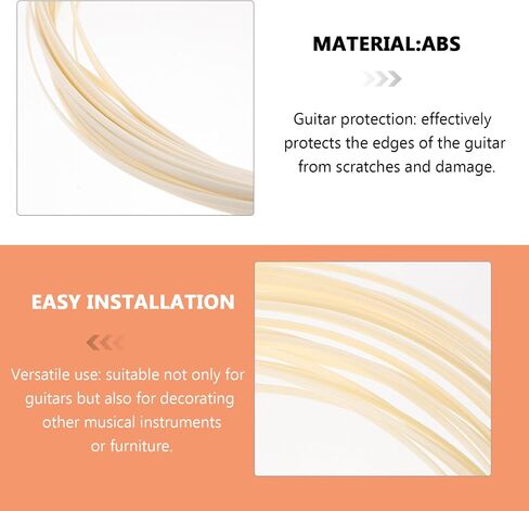 10pcs Guitar Binding Strips ABS Band for Acoustic Classical Guitar Inlay Decor Protective Scratch-resistant Multi-instrument Use in Saudi Arabia