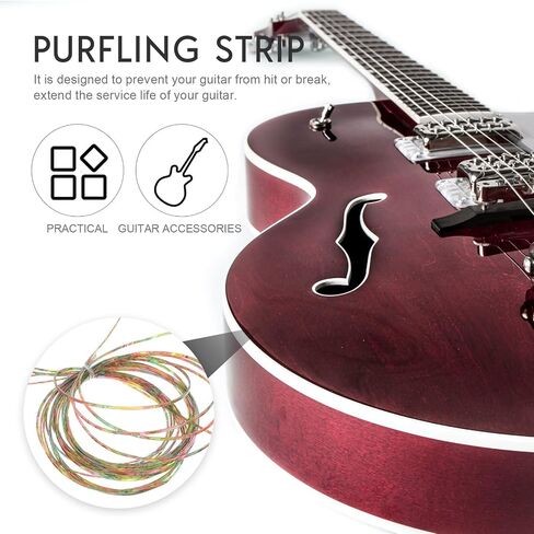 Zerodeko Rainbow Color Abs Guitar Binding Purfling Strips Stylish Flexible Edging Decor for Classical Acoustic Guitars Smooth Texture Accessories in Saudi Arabia
