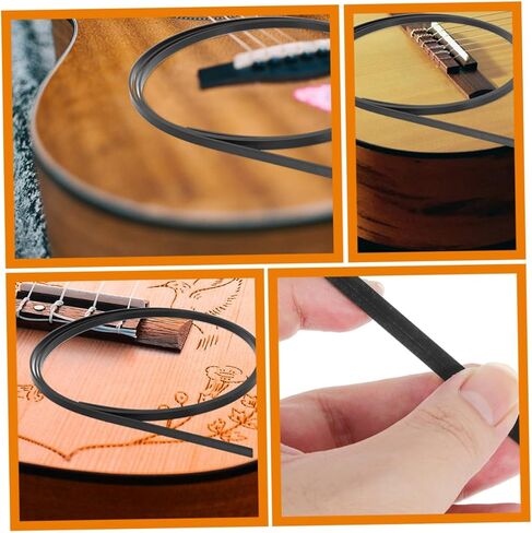 10 قطع من شرائط قيثارة ABS باللون الأسود وزخارف ربط الحواف للقيثارات الصوتية الكلاسيكية وشرائط ترصيع زخرفية لحماية الأدوات ومنع الخدش in Kuwait