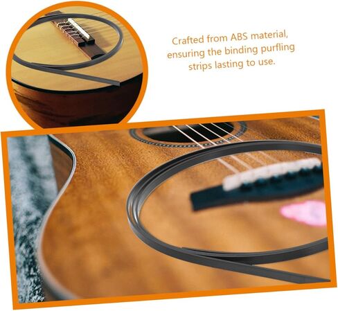 10 قطع من شرائط قيثارة ABS باللون الأسود وزخارف ربط الحواف للقيثارات الصوتية الكلاسيكية وشرائط ترصيع زخرفية لحماية الأدوات ومنع الخدش in Kuwait