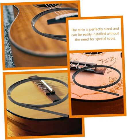 10 قطع من شرائط قيثارة ABS باللون الأسود وزخارف ربط الحواف للقيثارات الصوتية الكلاسيكية وشرائط ترصيع زخرفية لحماية الأدوات ومنع الخدش in Kuwait