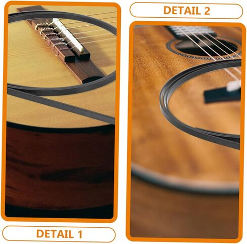 10 قطع من شرائط قيثارة ABS باللون الأسود وزخارف ربط الحواف للقيثارات الصوتية الكلاسيكية وشرائط ترصيع زخرفية لحماية الأدوات ومنع الخدش in Kuwait