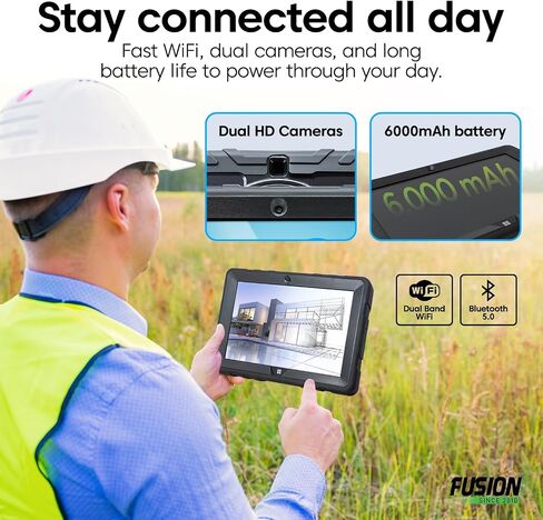 Fusion5 F202 8G 10.1 Inch Tablet with Docking Keyboard - Android 13, Full HD 10.1" IPS, Octa-Core, 8GB RAM, 128GB Storage, Dual Band WiFi, Bluetooth, USB-C, Type C, 13MP & 5MP Cameras in Saudi Arabia