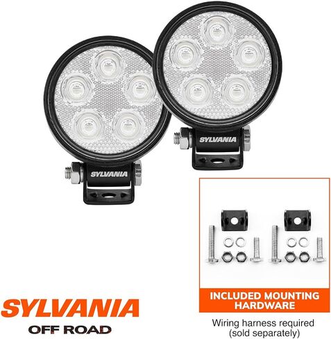 سيلفانيا - جراب إضاءة LED دائري نحيف 3 بوصة - ضمان محدود مدى الحياة - أضواء كاشفة 950 لومن خام - ضوء عمل للقيادة على الطرق الوعرة - للشاحنة والسيارة والقارب وATV وUTV وSUV و4x4 (2 قطعة) in Saudi Arabia