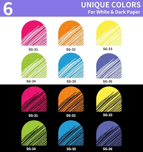 أقلام هلام بريق ، 24 الأقلام الملونة للورق الأسود والورق الأبيض ، أقلام نقاط 1.0 مم ، أقلام حبر سعة كبيرة للتلوين ، الكتابة ، الرسم ، اليومية ، أخذ الملاحظات ، المدرسة ، المكتب ، المنزل in Kuwait