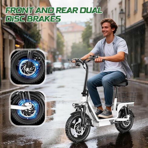 C14 Electric Scooter for Adults with Seat – High-Performance, Foldable E-Scooter with 900W Peak Power, 20MPH, 28-Mile Range, and Dual Disc Brakes,High Strength Frame,330lbs Max Load - Black in Saudi Arabia