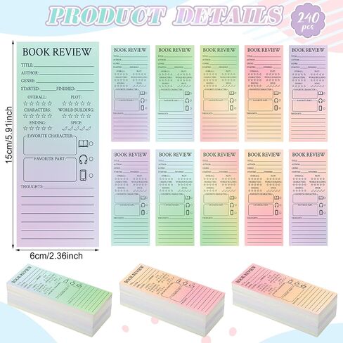 Faccito 240 PCS مراجعة للكتاب الملونة إلى المدرسة العودة إلى المدرسة علامات صفحة سجل القراء لمحبي الكتب هدية القراءة صفحة التتبع للطلاب المعلمين لمراجعة تعقب (متعدد الألوان) in Saudi Arabia