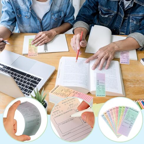 Faccito 240 PCS مراجعة للكتاب الملونة إلى المدرسة العودة إلى المدرسة علامات صفحة سجل القراء لمحبي الكتب هدية القراءة صفحة التتبع للطلاب المعلمين لمراجعة تعقب (متعدد الألوان) in Saudi Arabia